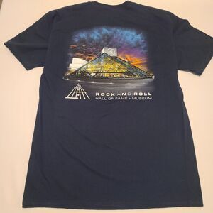 NWT Rock and Roll Hall of Fame HOF Pyramid Mens Sz Large T Shirt Navy Blue New